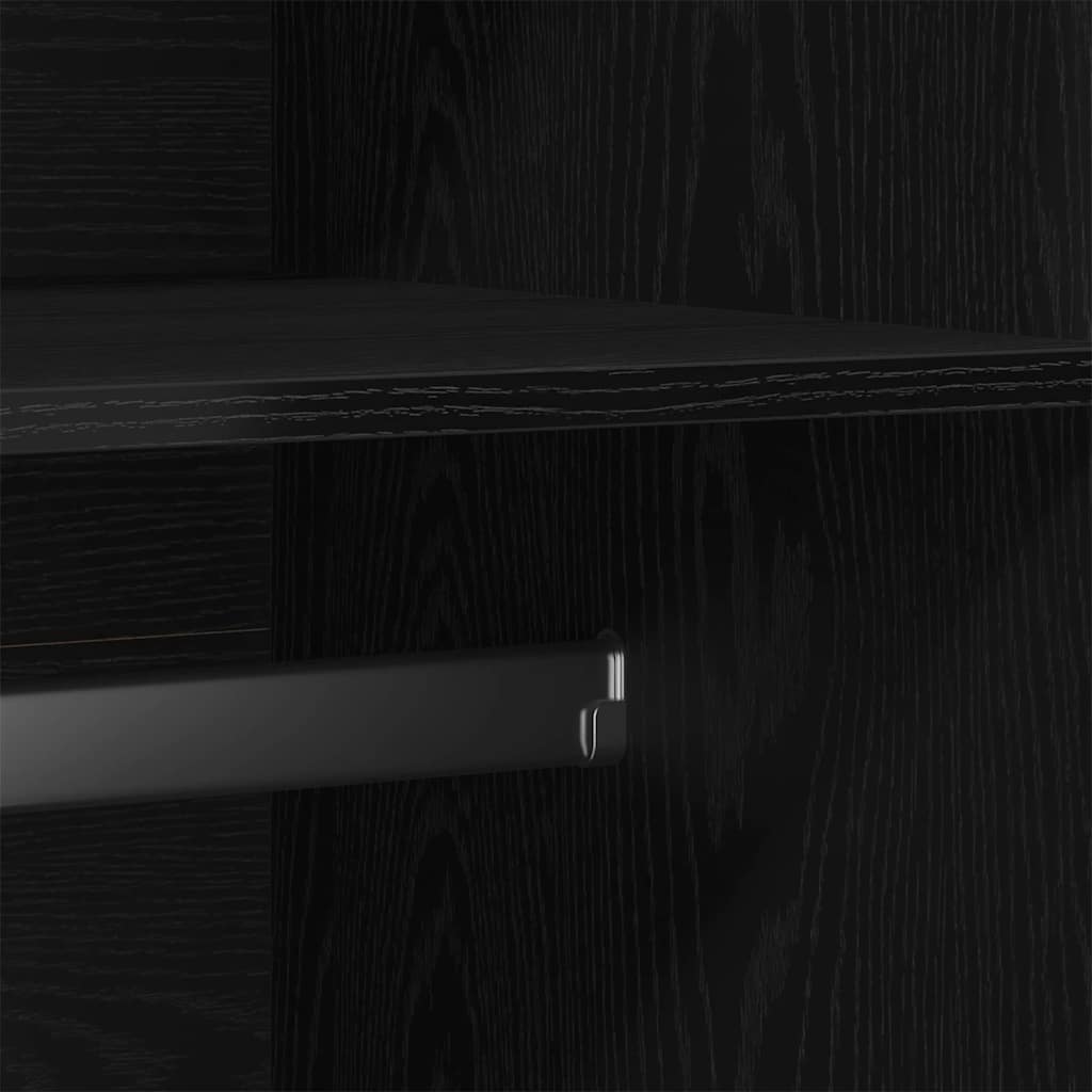 Wardrobe with Door Black Oak 90 x 52 x 200 cm Engineered Wood