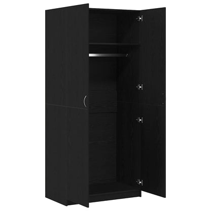 Wardrobe Black Oak 90 x 52 x 200 cm Engineered Wood