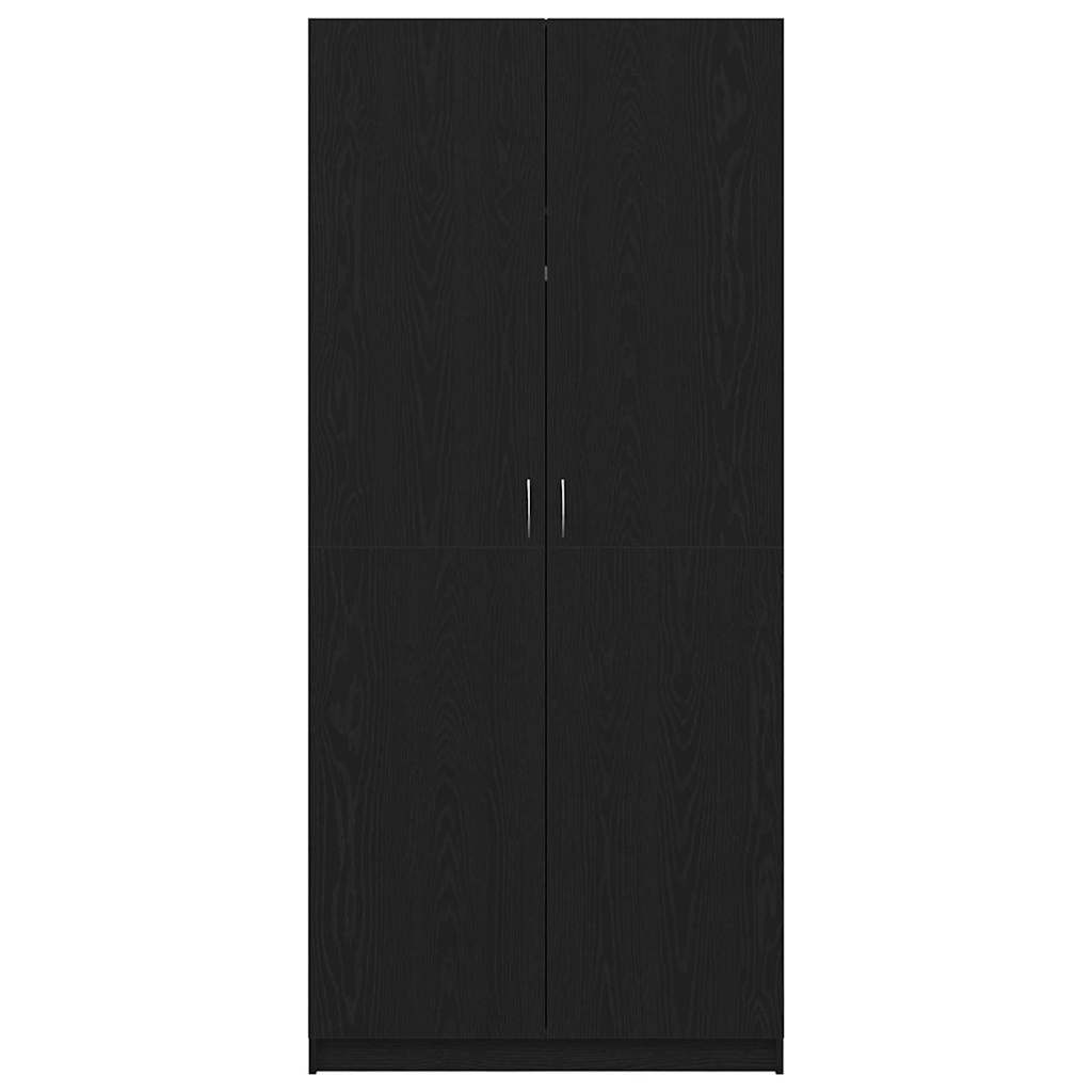 Wardrobe with Door Black Oak 90 x 52 x 200 cm Engineered Wood