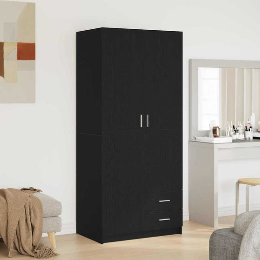 Wardrobe Black Oak 80 x 52 x 180 cm Engineered Wood