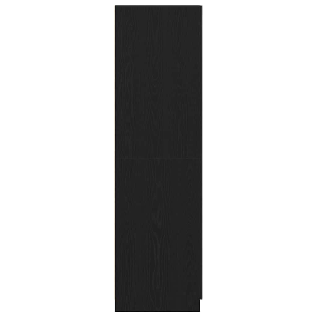 Wardrobe with Drawer Black Oak 80 x 52 x 180 cm Engineered Wood