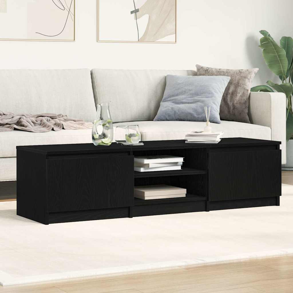 TV Cabinet Black Oak 140x40x36 cm Engineered Wood
