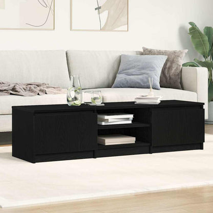 TV Cabinet Black Oak 140x40x36 cm Engineered Wood