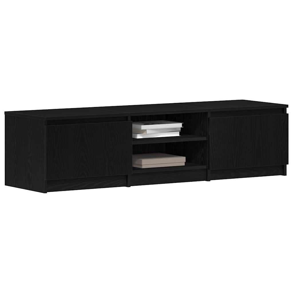 TV Cabinet Black Oak 140x40x36 cm Engineered Wood