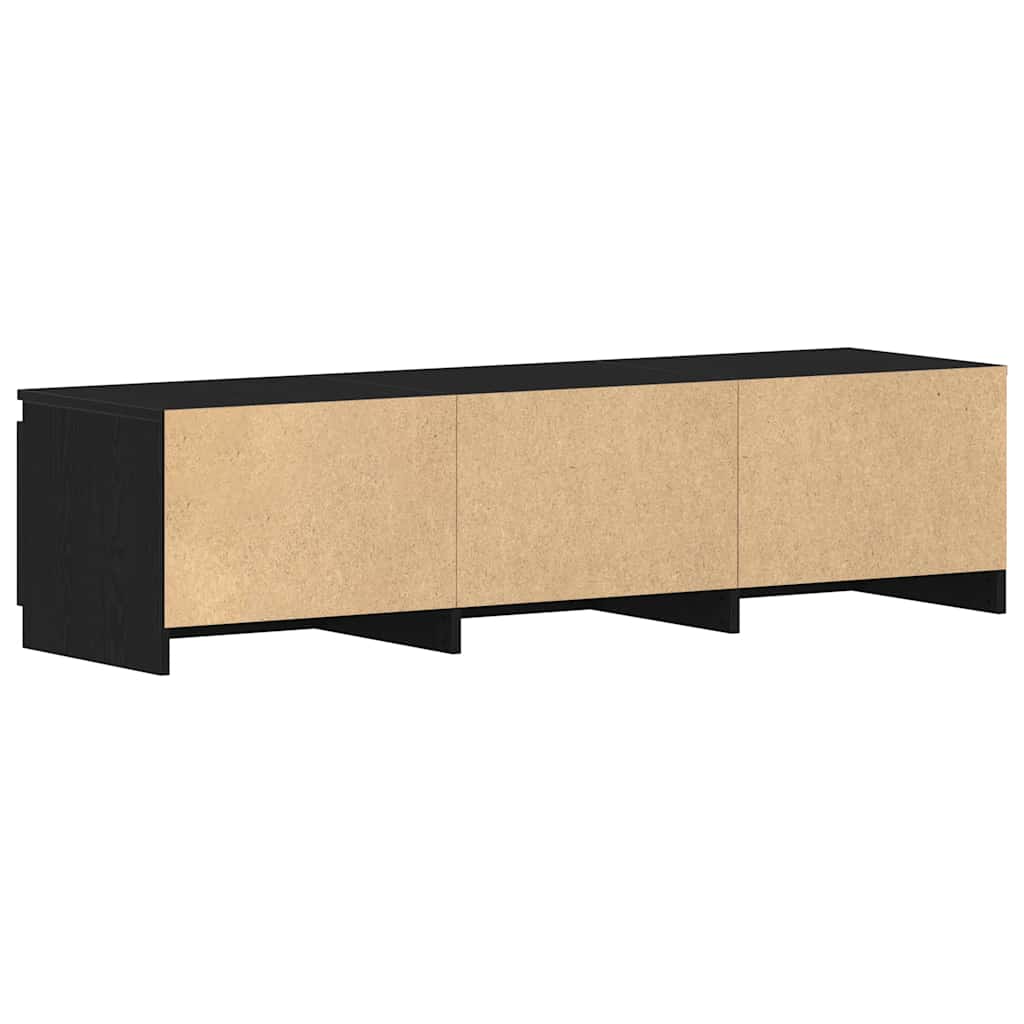 TV Cabinet Black Oak 140x40x35.5 cm Engineered Wood