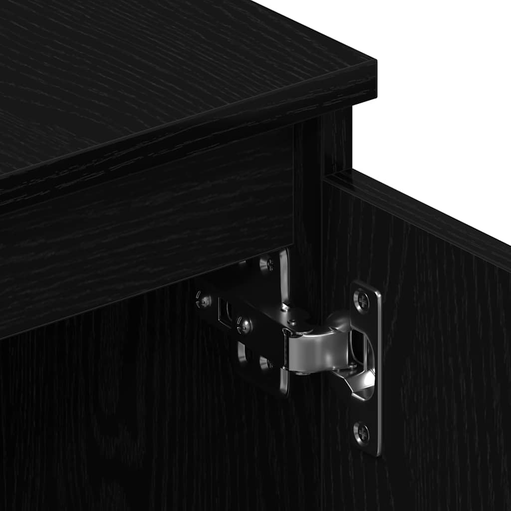 TV Cabinet Black Oak 140x40x36 cm Engineered Wood