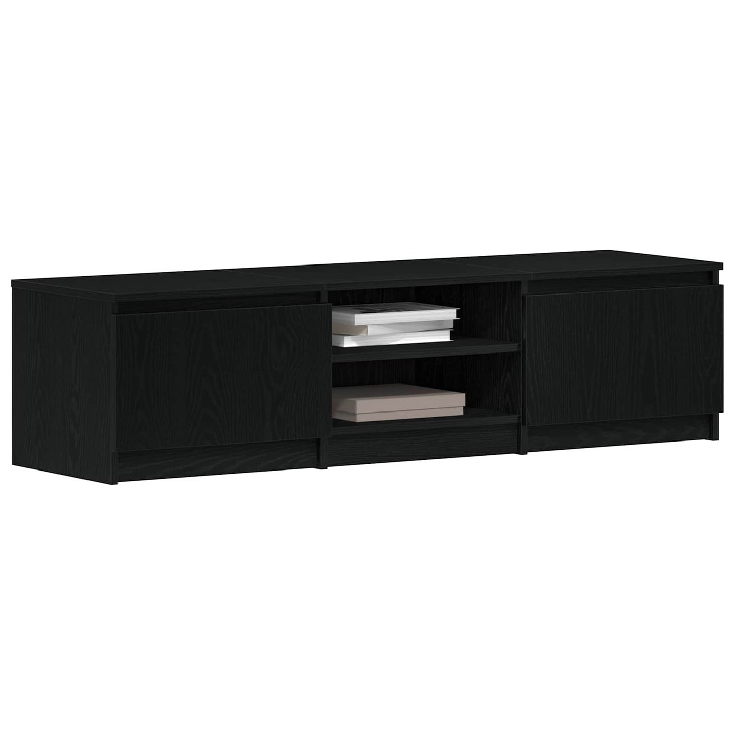 TV Cabinet Black Oak 140x40x36 cm Engineered Wood