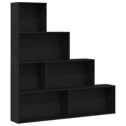 Book Cabinet Black Oak 155 x 24 x 160 cm Engineered Wood