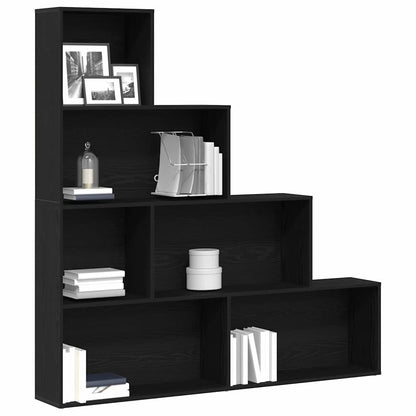 Book Cabinet Black Oak 155 x 24 x 160 cm Engineered Wood