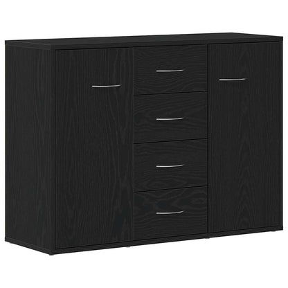 Sideboard Black Oak 88x30x64 cm Engineered Wood