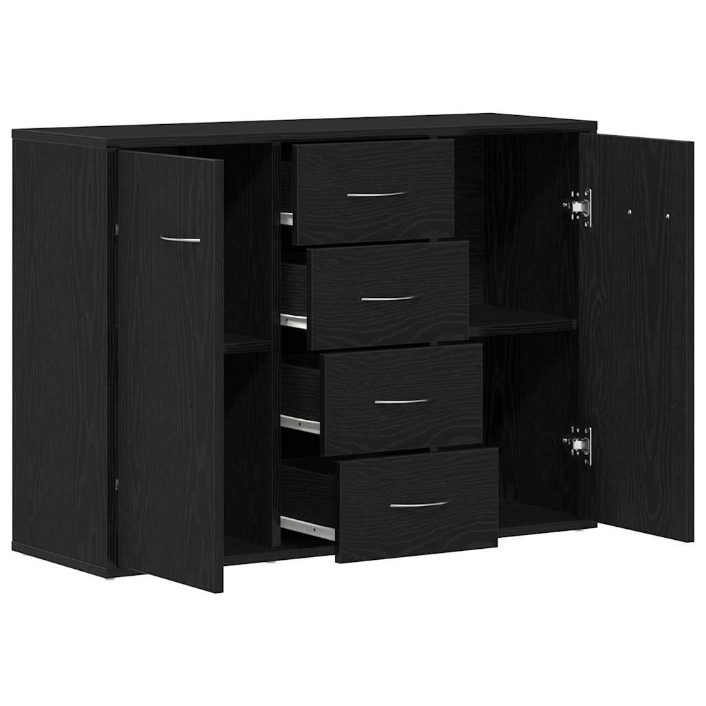 Sideboard Black Oak 88x30x64 cm Engineered Wood