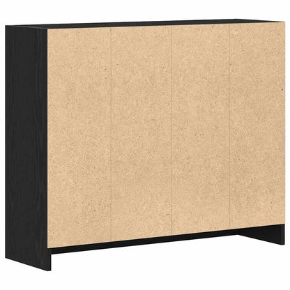 Sideboard Black Oak 91x28x75 cm Engineered Wood