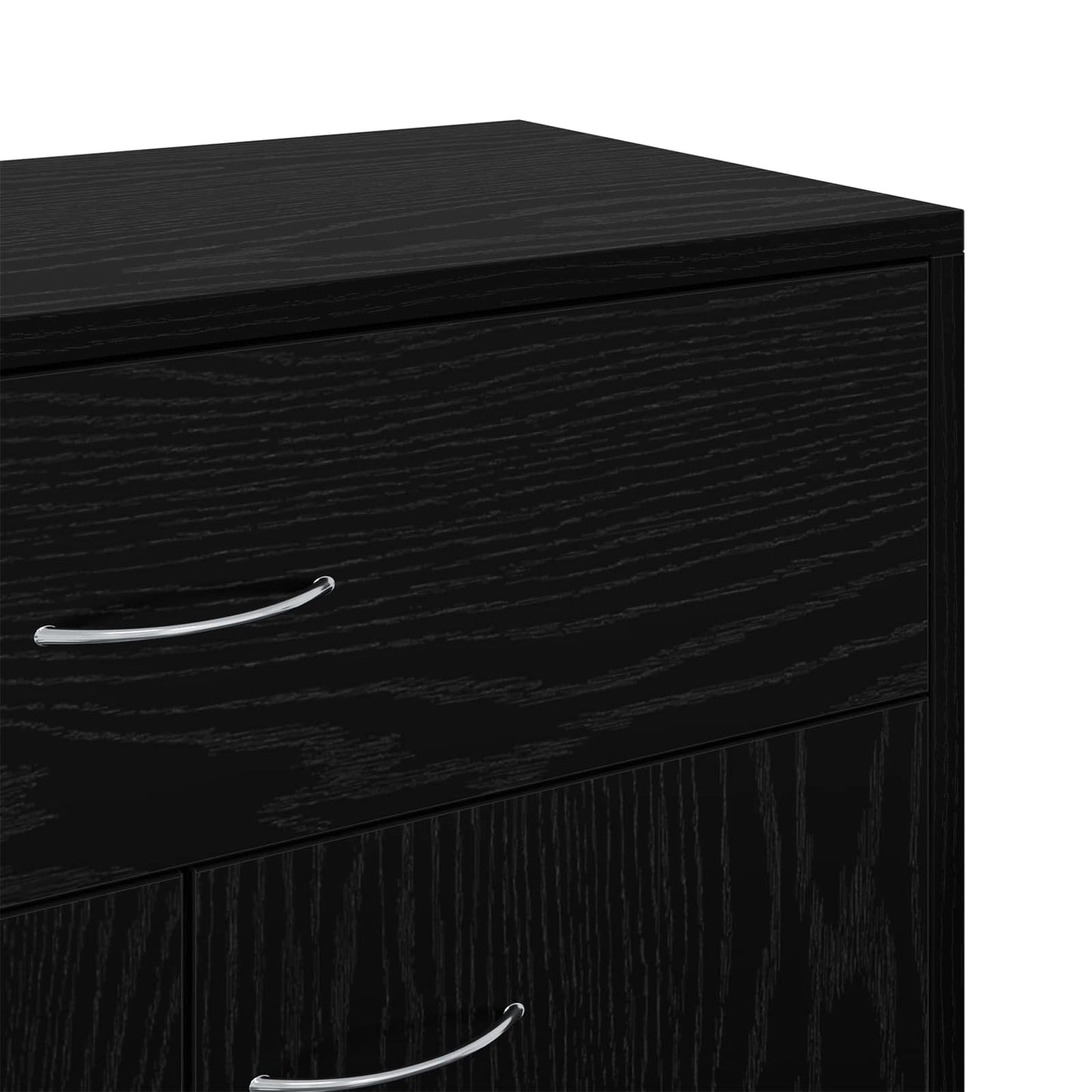 Sideboard with Drawer Black Oak 60 x 30 x 75 cm Engineered Wood