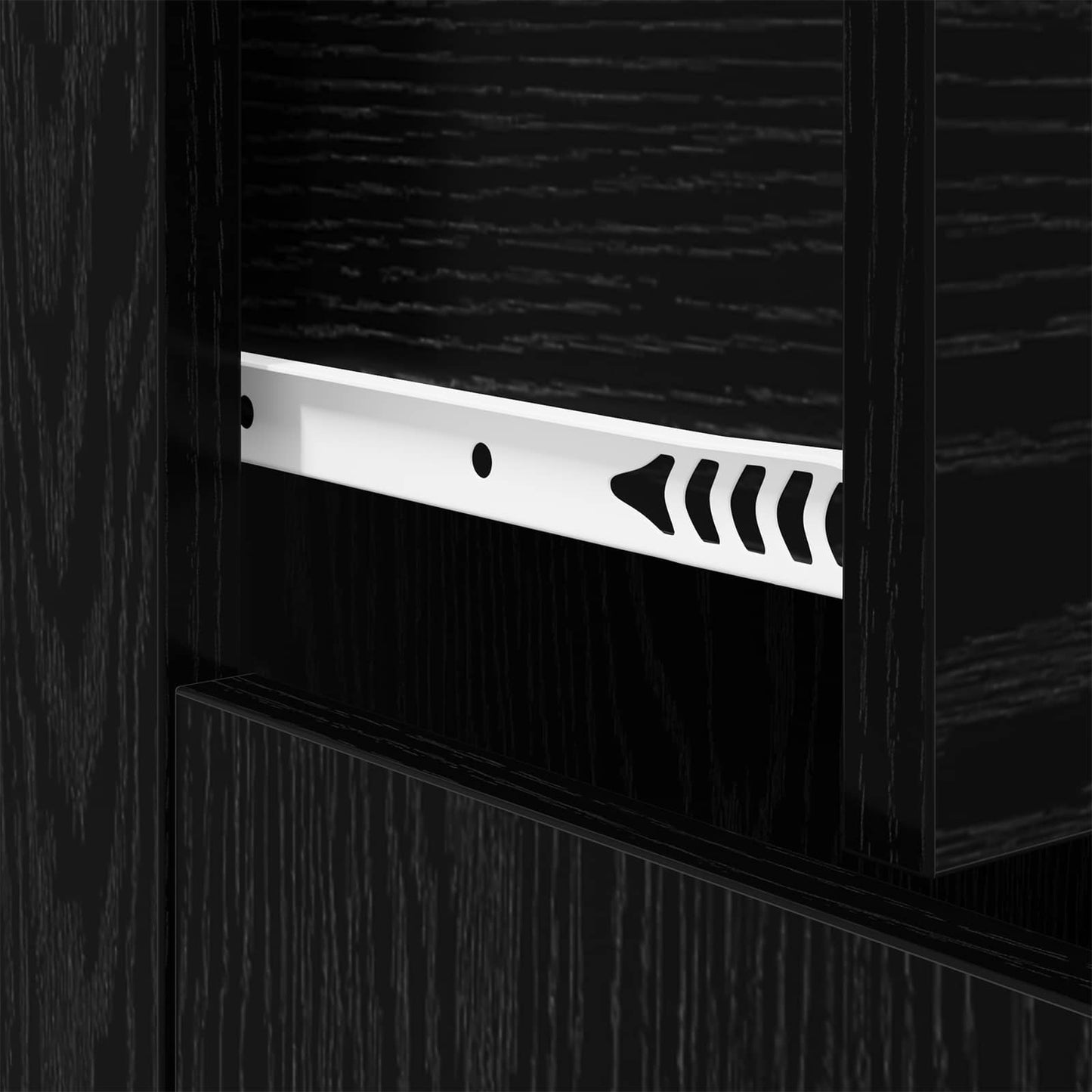 Sideboard with Drawer Black Oak 60 x 30 x 75 cm Engineered Wood