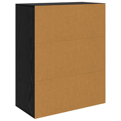 Sideboard with Drawer Black Oak 60 x 30 x 75 cm Engineered Wood