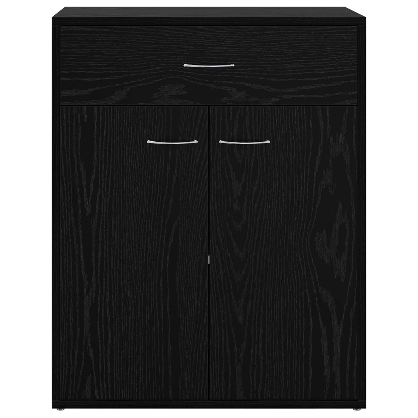 Sideboard with Drawer Black Oak 60 x 30 x 75 cm Engineered Wood