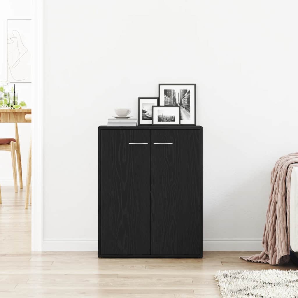 Sideboard Black Oak 60x30x75 cm Engineered Wood