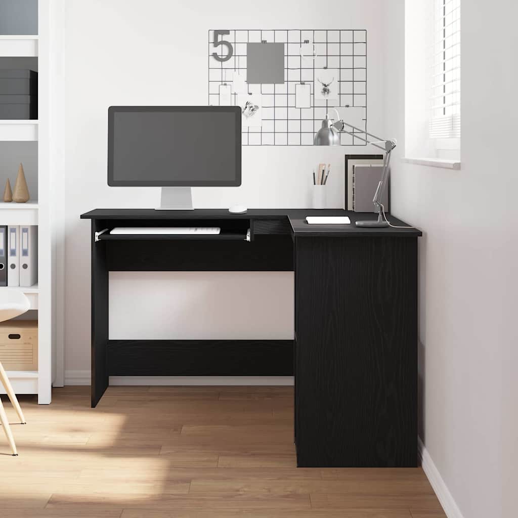 Corner Desk Black Oak 120 x 140 x 75 cm Engineered Wood