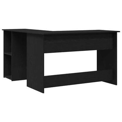 Corner Desk Black Oak 120 x 140 x 75 cm Engineered Wood