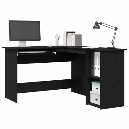 Corner Desk Black Oak 120 x 140 x 75 cm Engineered Wood