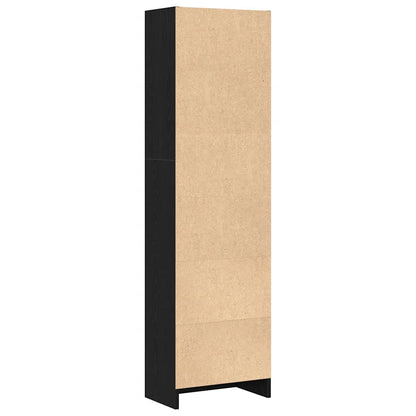 Bookcase Black Oak 40x24x143 cm Engineered Wood