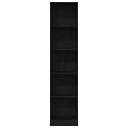 Bookcase Black Oak 40x24x176 cm Engineered Wood