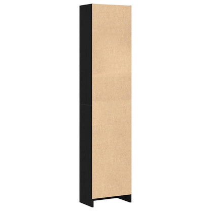 Bookcase Black Oak 40x24x176 cm Engineered Wood
