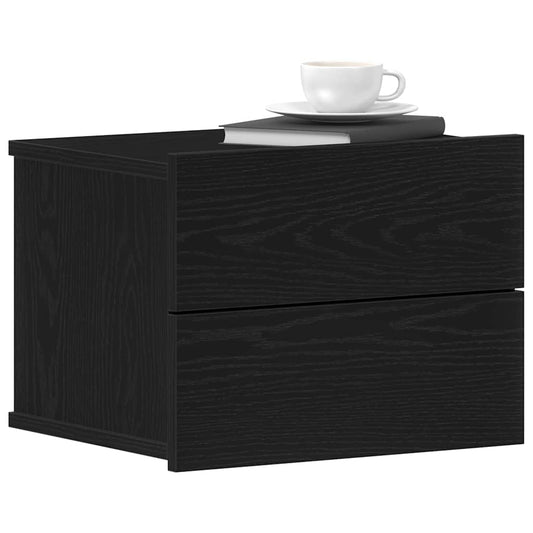 Bedside Cabinet Black Oak 40 x 30 x 30 cm Engineered Wood