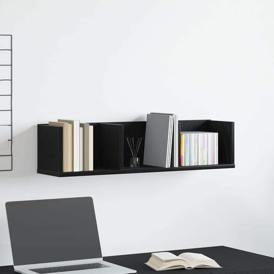 Wall Shelf Wall-Mounted Black Oak 75 x 18 x 18 cm