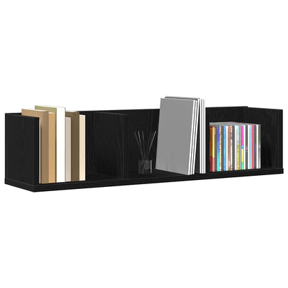 Wall Shelf with Shelf Black Oak 75 x 18 x 18 cm Engineered Wood
