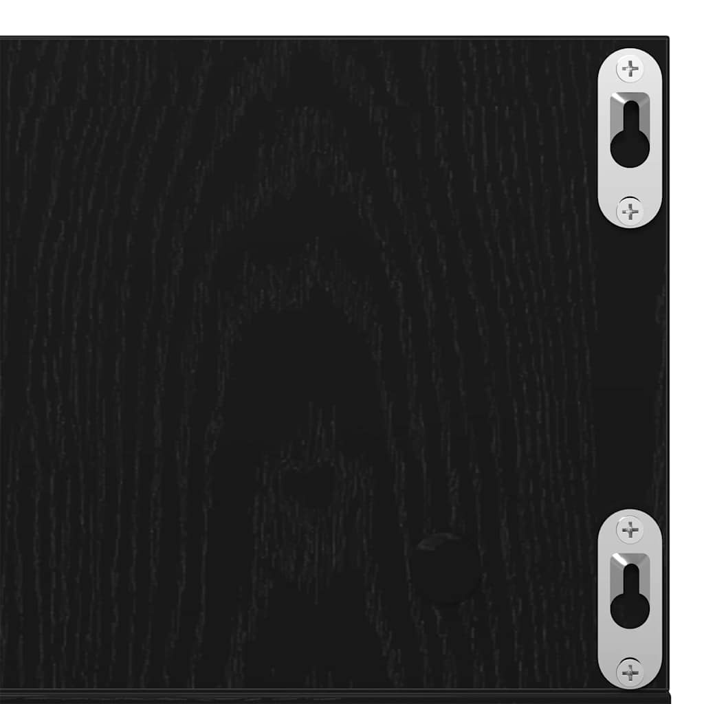 Wall Shelf Black Oak 100 x 18 x 18 cm Engineered Wood