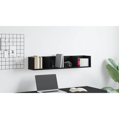 Wall Shelf Black Oak 100 x 18 x 18 cm Engineered Wood