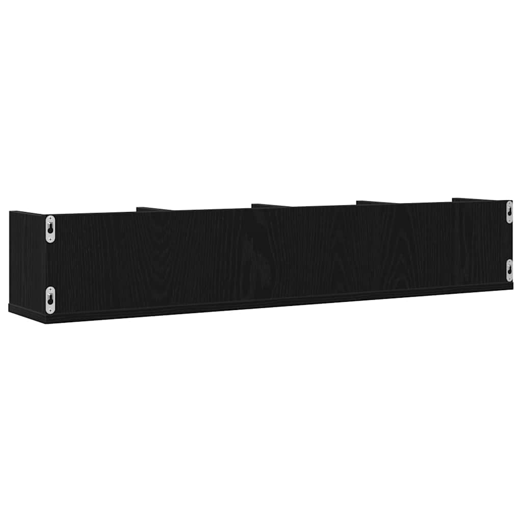 Wall Shelf Black Oak 100 x 18 x 18 cm Engineered Wood