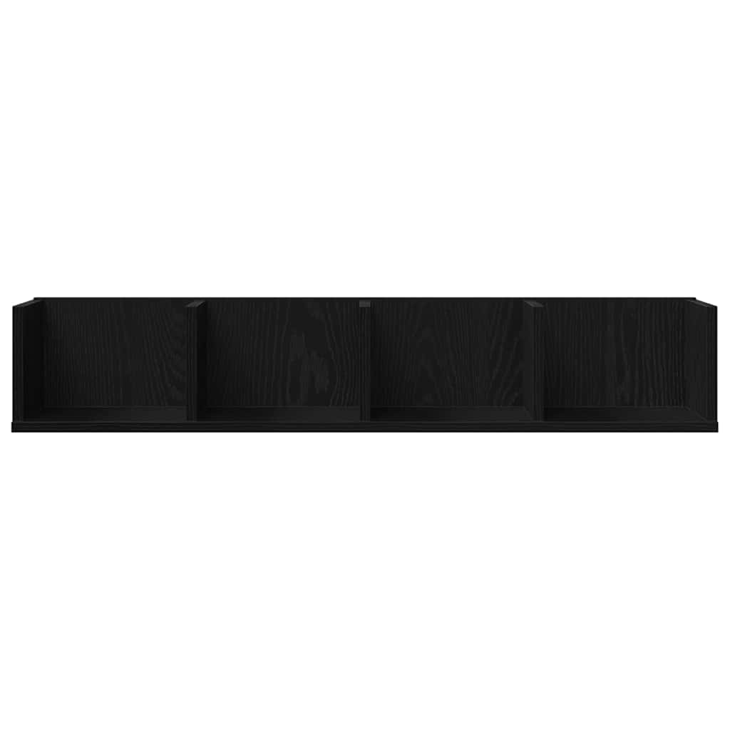 Wall Shelf Black Oak 100 x 18 x 18 cm Engineered Wood