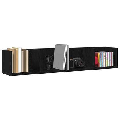 Wall Shelf Black Oak 100 x 18 x 18 cm Engineered Wood