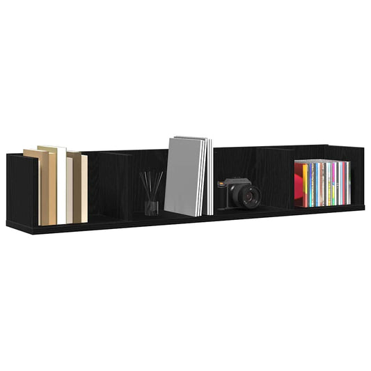Wall Shelf Black Oak 100 x 18 x 18 cm Engineered Wood