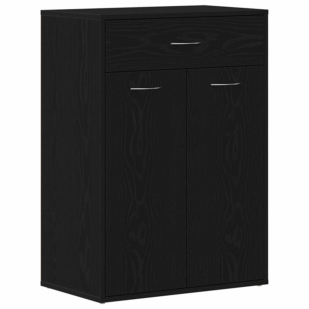 Shoe Rack with Drawer Black Oak 60 x 35 x 84 cm Engineered Wood