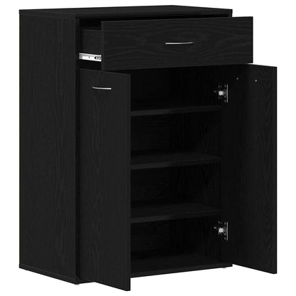 Shoe Rack with Drawer Black Oak 60 x 35 x 84 cm Engineered Wood