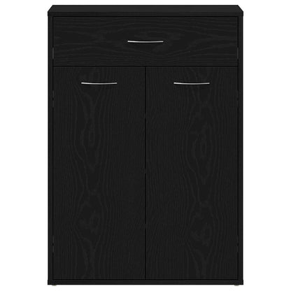 Shoe Rack with Drawer Black Oak 60 x 35 x 84 cm Engineered Wood