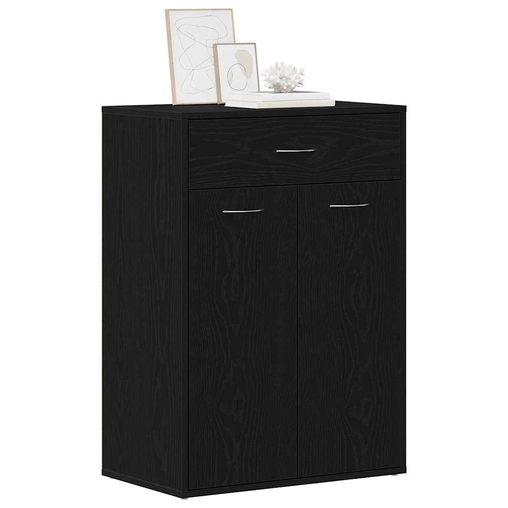 Shoe Rack with Drawer Black Oak 60 x 35 x 84 cm Engineered Wood