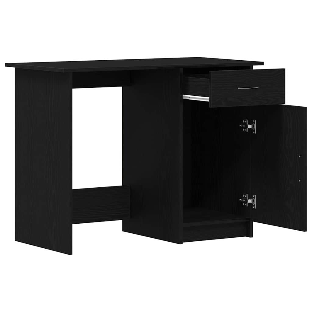 Desk with Drawer Black Oak 100 x 50 x 76 cm Engineered Wood