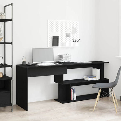 Desk Black Oak Engineered Wood 200 x 50 x 76 cm