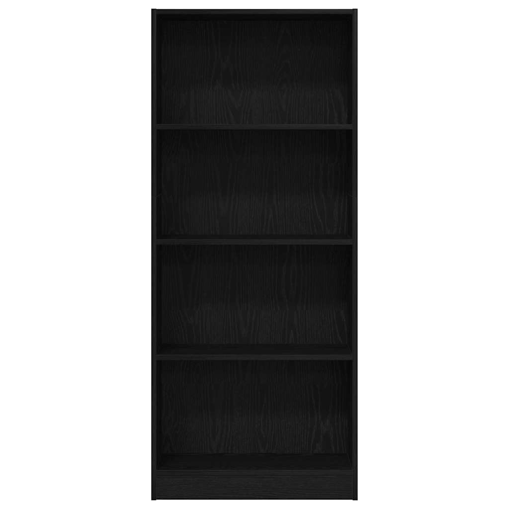 Bookshelf Black Oak 60 x 24 x 143 cm Engineered Wood