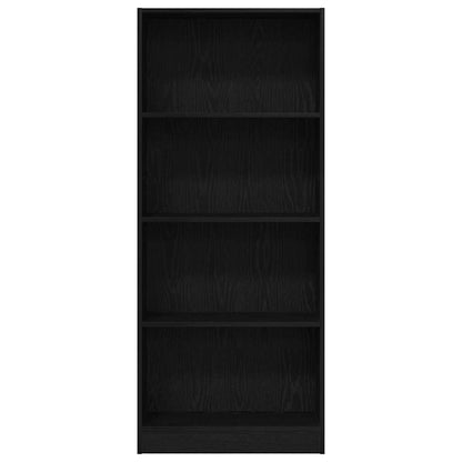 Bookshelf Black Oak 60 x 24 x 143 cm Engineered Wood
