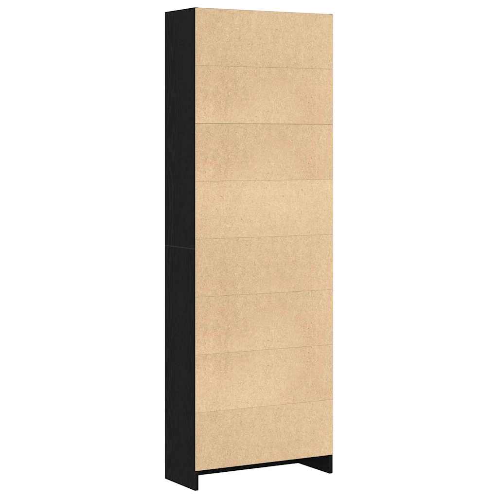 Bookshelf Black Oak 60 x 24 x 176 cm Engineered Wood
