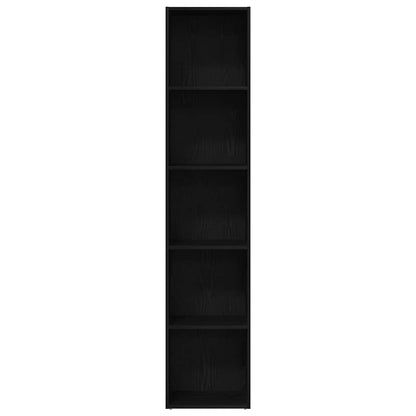 Book Cabinet Black Oak 40x30x189 cm Engineered Wood
