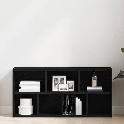 Bookcase Black Oak 50x25x104 cm Engineered Wood