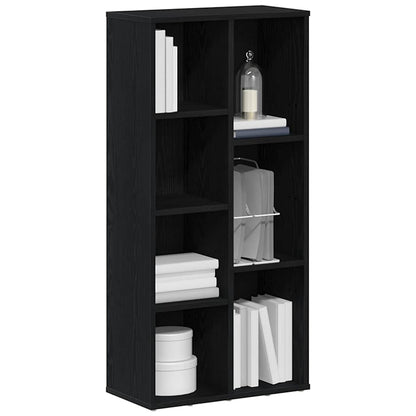 Bookcase Black Oak 50x25x104 cm Engineered Wood