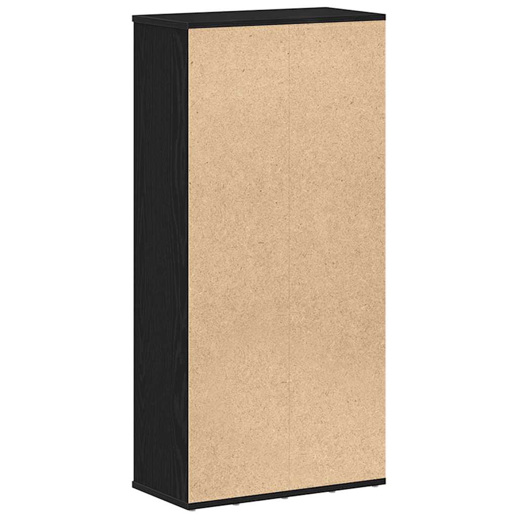 Bookcase Black Oak 50x25x104 cm Engineered Wood