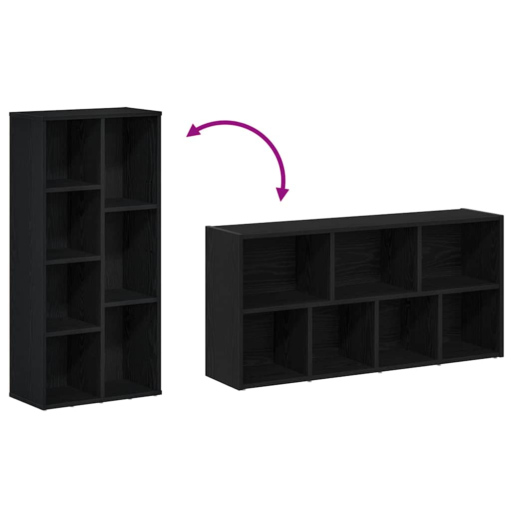 Bookcase Black Oak 50x25x104 cm Engineered Wood